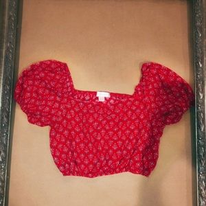 Red patterned synch shirt